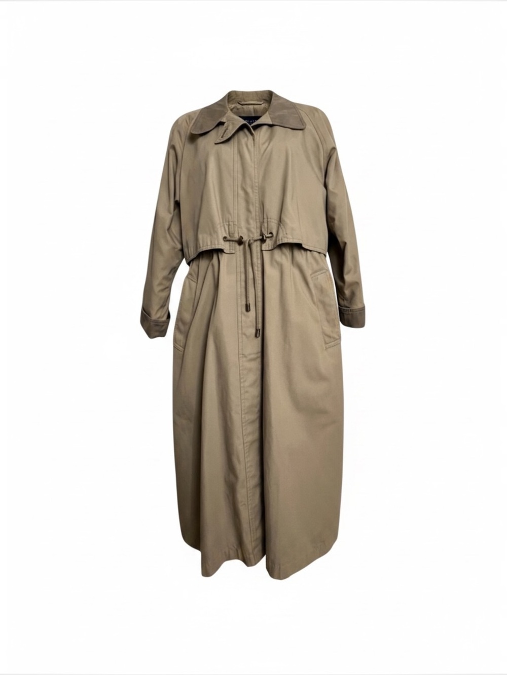 Fleet Street Classic Trench Coat Removal Lining, Long Sleeve Pockets Tie Waist